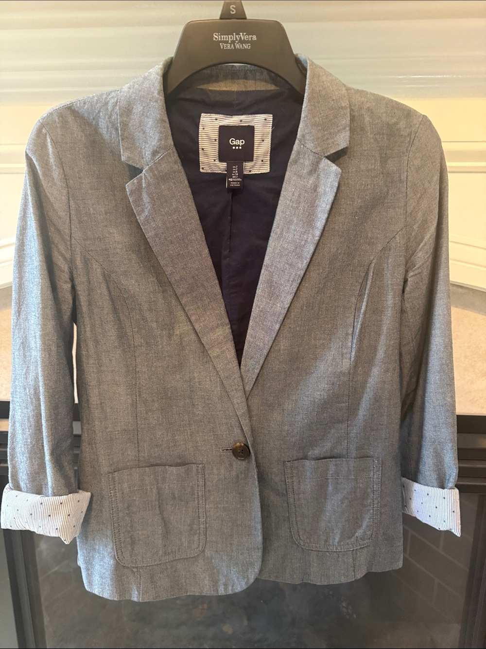 Gap Women's Light Gray Single-Button Blazer